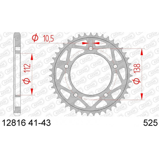 Couronne AFAM acier standard 12816 - 525