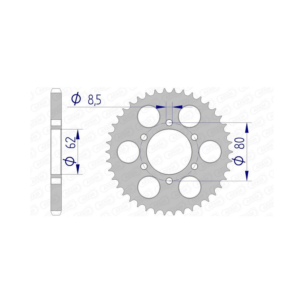 Couronne AFAM aluminium Ultra-Light anodisé dur 13208 - 428