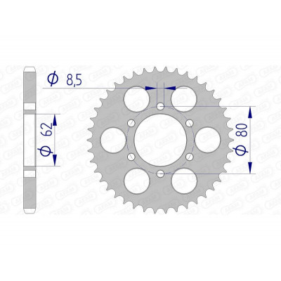 Couronne AFAM aluminium Ultra-Light anodisé dur 13208 - 428