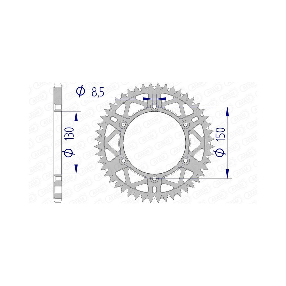 Couronne AFAM aluminium Ultra-Light anti-boue 13323 - 520