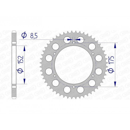 Couronne AFAM aluminium Ultra-Light anodisé dur 13301 - 520