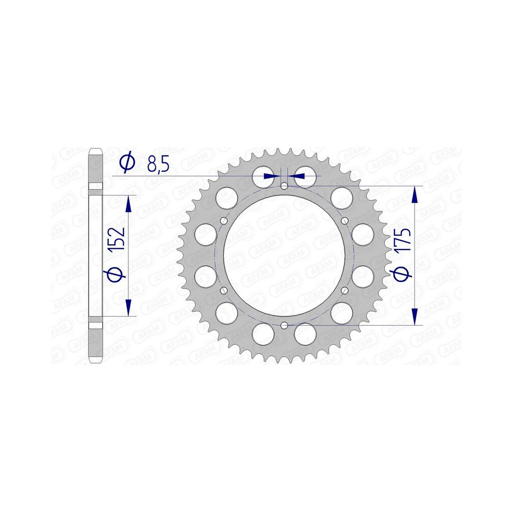 Couronne AFAM aluminium Ultra-Light anodisé dur 13301 - 520