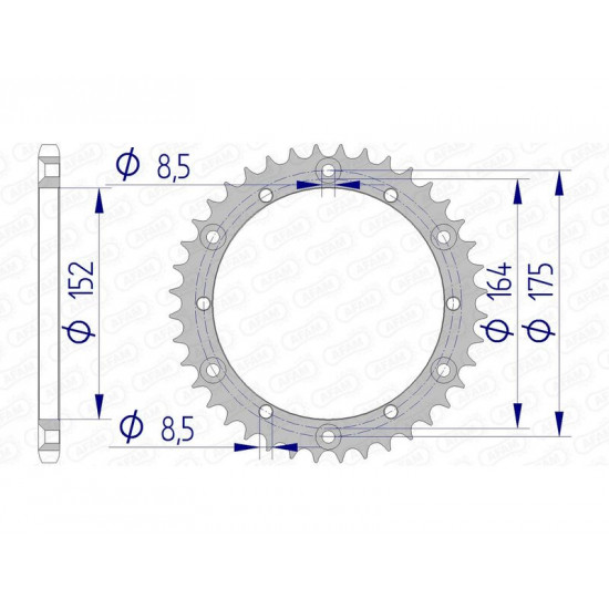 Couronne AFAM aluminium 13500 - 520