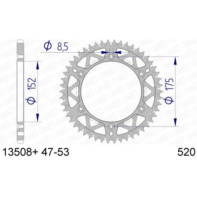 Couronne AFAM aluminium Ultra-Light anti-boue 13508 - 520