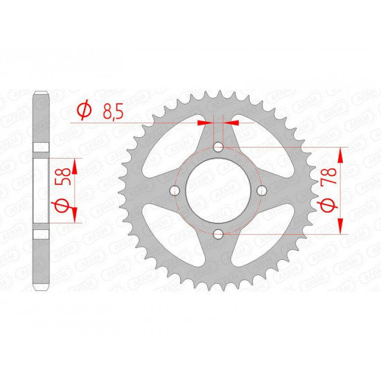 Couronne AFAM acier standard 14201 - 428