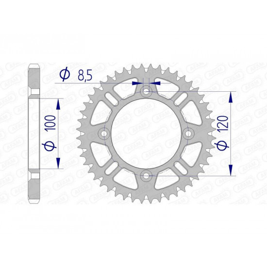 Couronne AFAM aluminium Ultra-Light anti-boue 15104 - 428