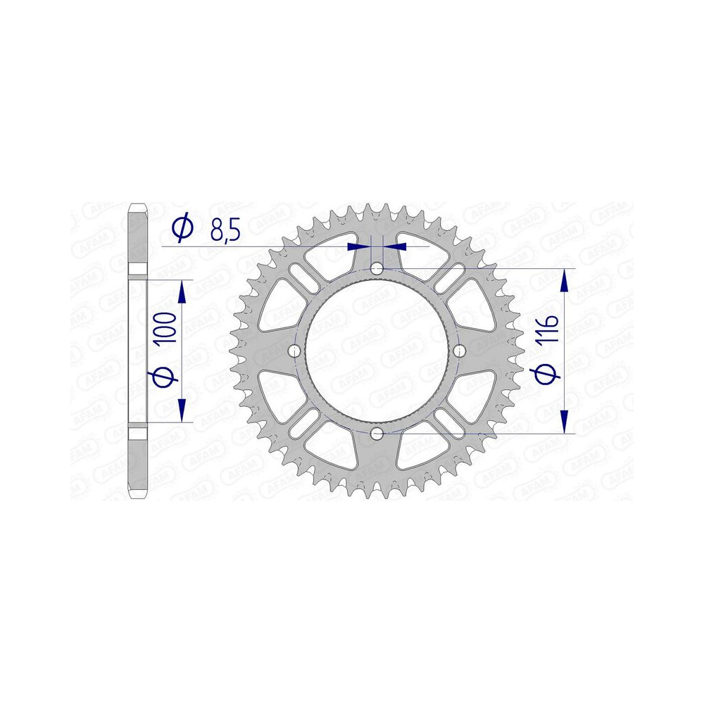 Couronne AFAM aluminium Ultra-Light anti-boue 17104420