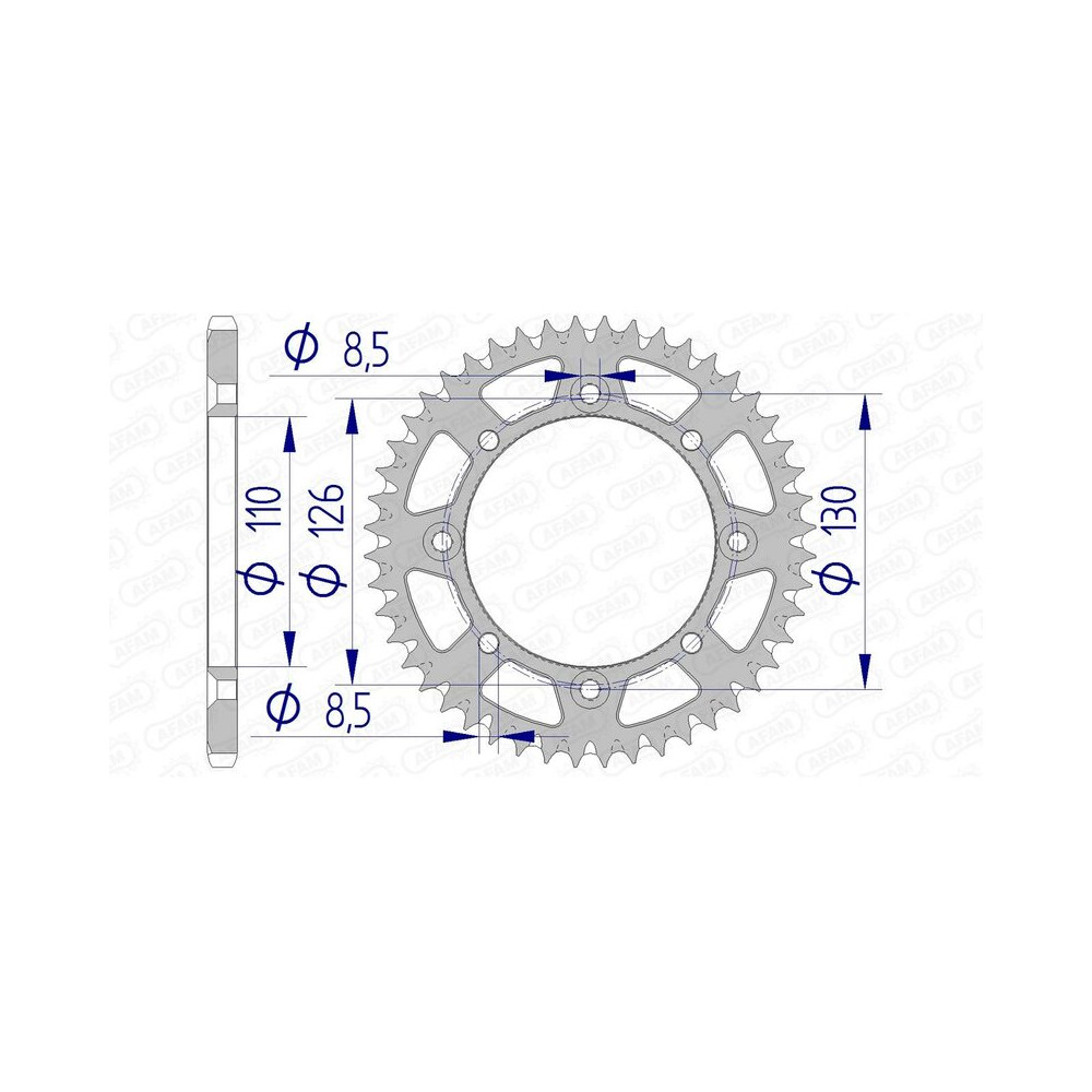 Couronne AFAM aluminium Ultra-Light anti-boue 17107420