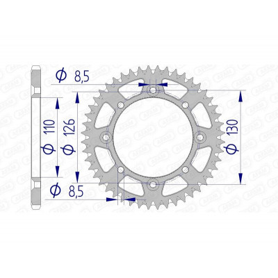 Couronne AFAM aluminium Ultra-Light anti-boue 17107420