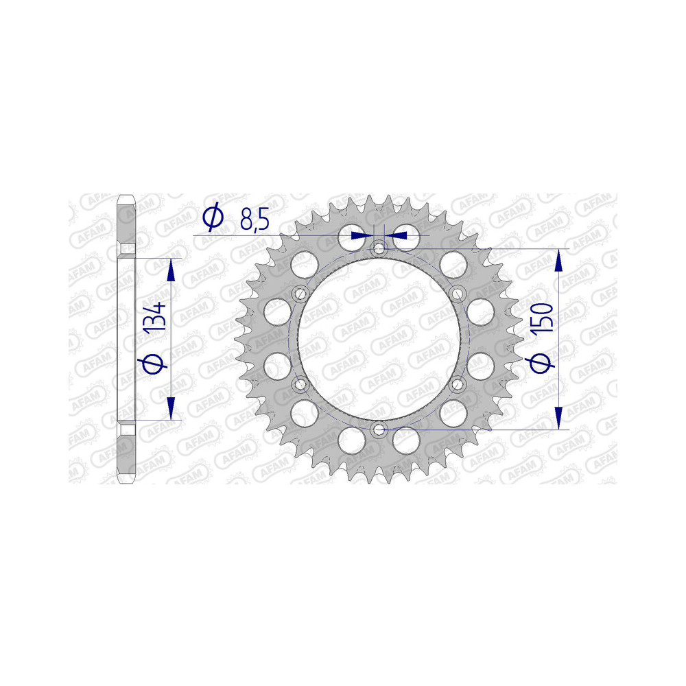 Couronne AFAM aluminium Ultra-Light anti-boue 17206520