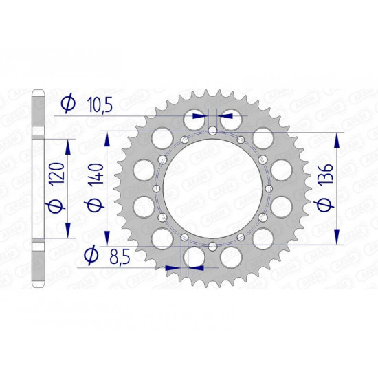 Couronne AFAM aluminium 17404520