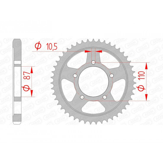 Couronne AFAM acier standard 14601 - 530