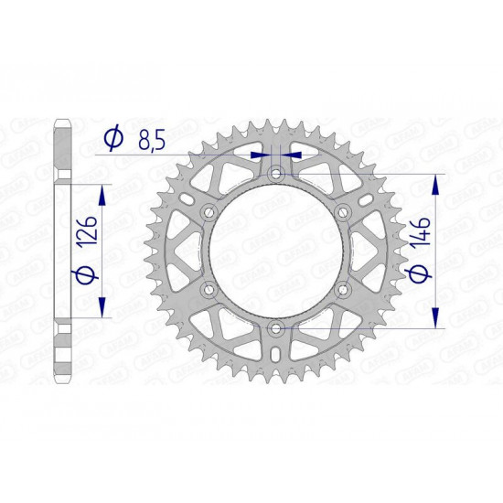 Couronne AFAM aluminium Ultra-Light anti-boue 15203 - 520