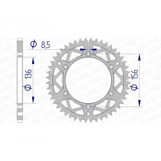 Couronne AFAM aluminium Ultra-Light anti-boue 15206 - 520