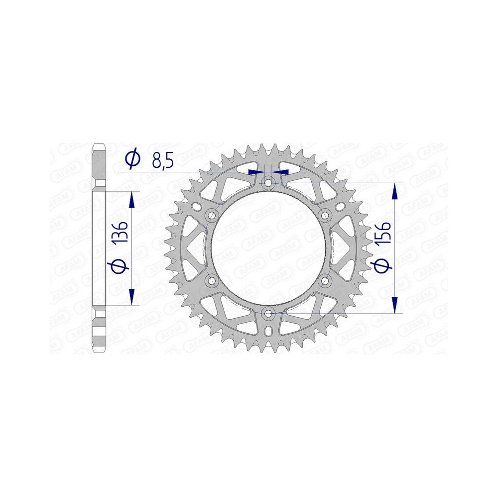 Couronne AFAM aluminium Ultra-Light anti-boue 15206 - 520