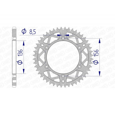 Couronne AFAM aluminium Ultra-Light anti-boue 15206 - 520