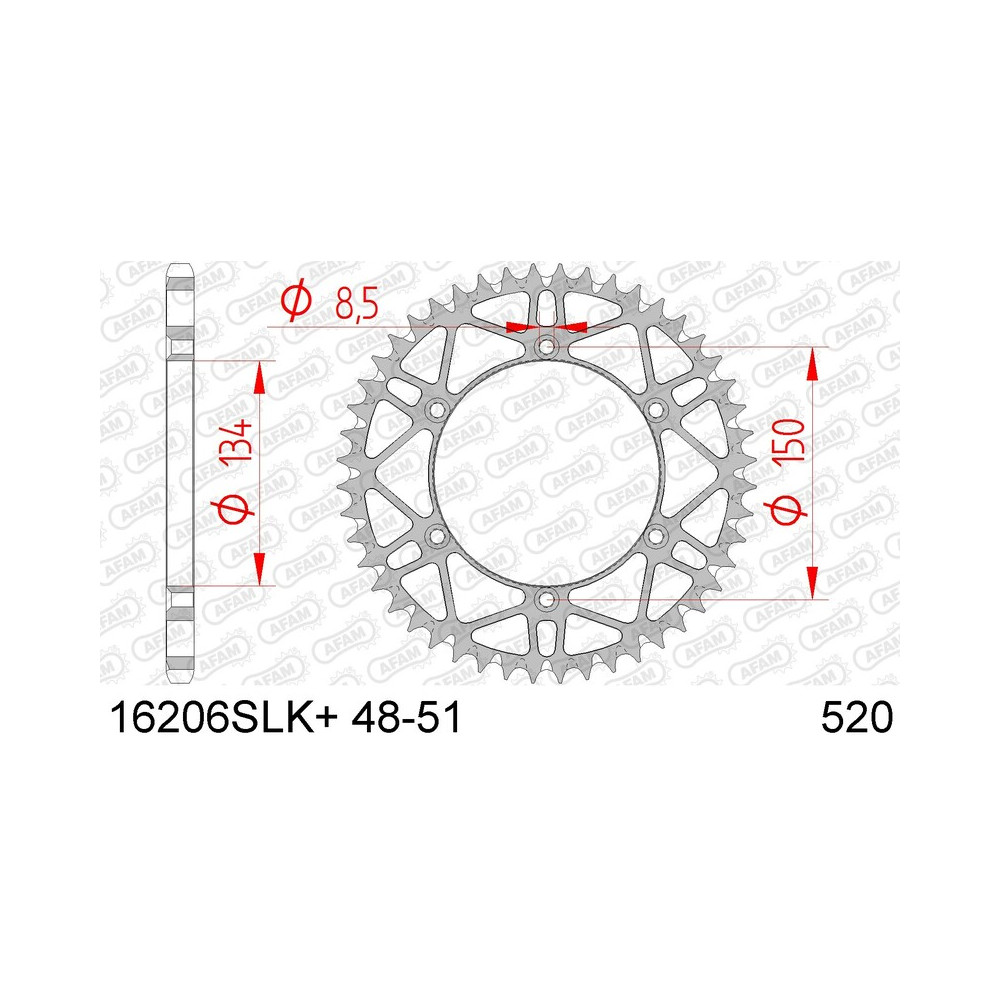 Couronne AFAM acier anti-boue 16206 - 520