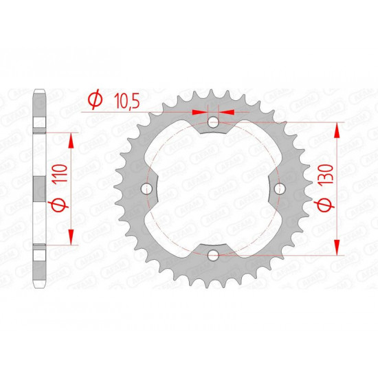 Couronne AFAM acier standard 16406 - 520