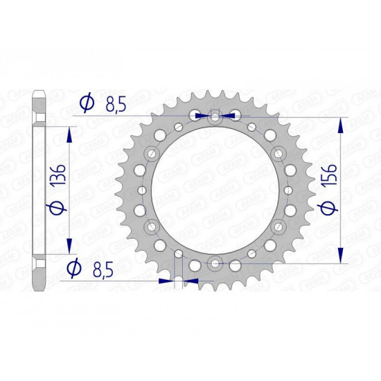 Couronne AFAM aluminium 15303 - 520