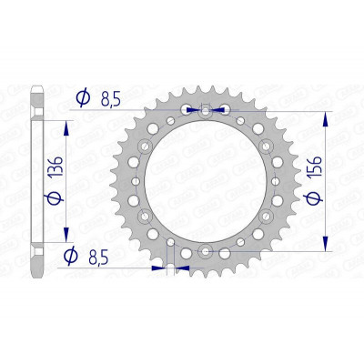 Couronne AFAM aluminium 15303 - 520