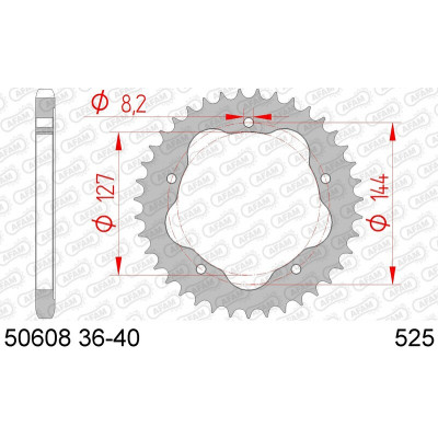 Couronne AFAM acier standard 50608 - 525