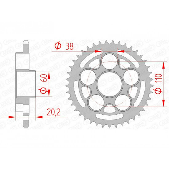 Couronne AFAM acier standard 50614 - 520