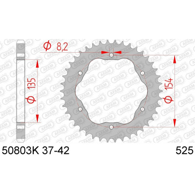 Couronne AFAM acier standard 50803K - 525