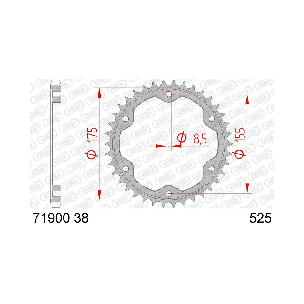 Couronne AFAM acier standard 71900 - 525