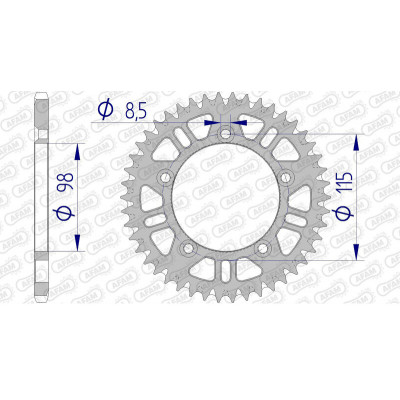 Couronne AFAM aluminium Ultra-Light anti-boue 72101 - 420