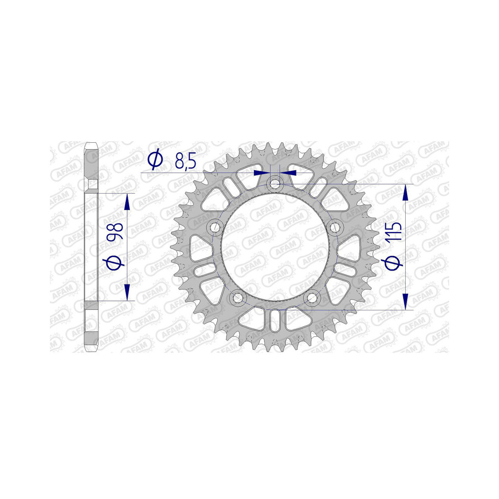 Couronne AFAM aluminium Ultra-Light anti-boue 72101 - 420