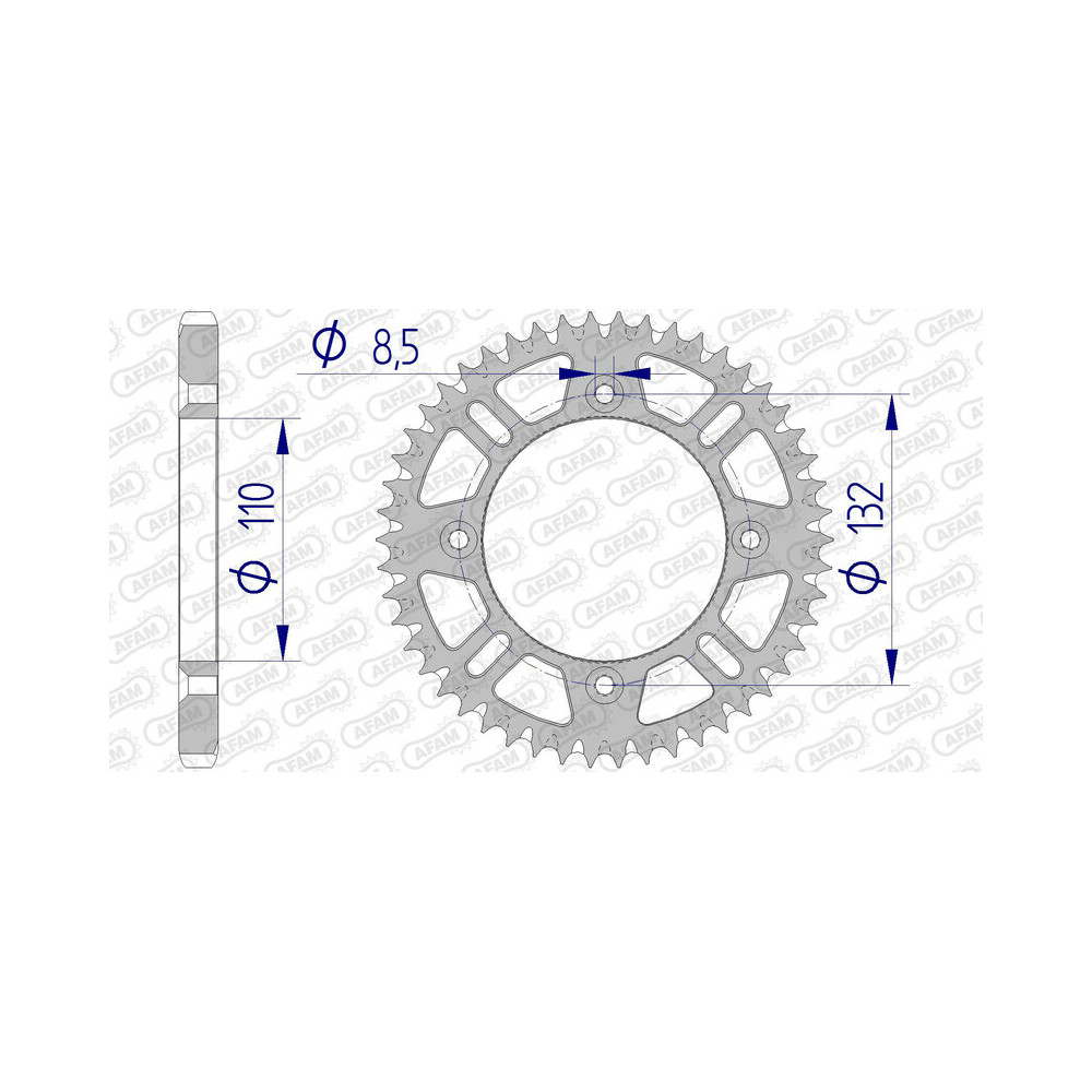 Couronne AFAM aluminium Ultra-Light anti-boue 72102 - 428