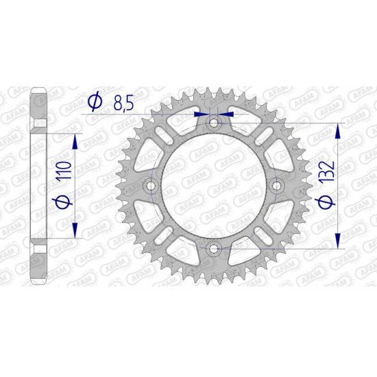 Couronne AFAM aluminium Ultra-Light anti-boue 72102 - 428