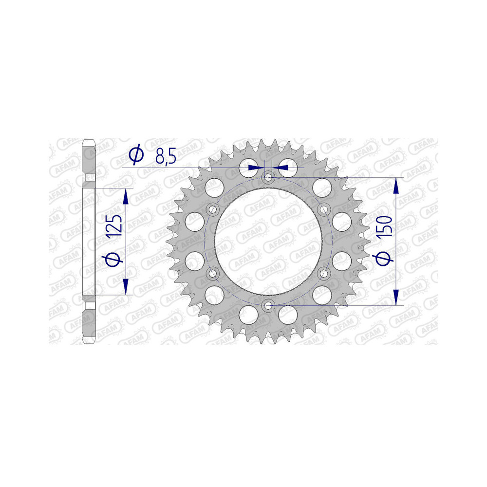 Couronne AFAM aluminium Ultra-Light anti-boue 72304 - 520