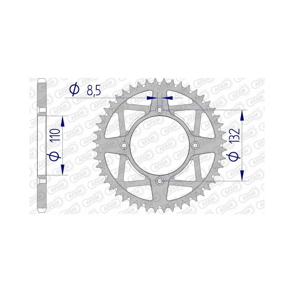 Couronne AFAM aluminium Ultra-Light anti-boue 72306 - 520