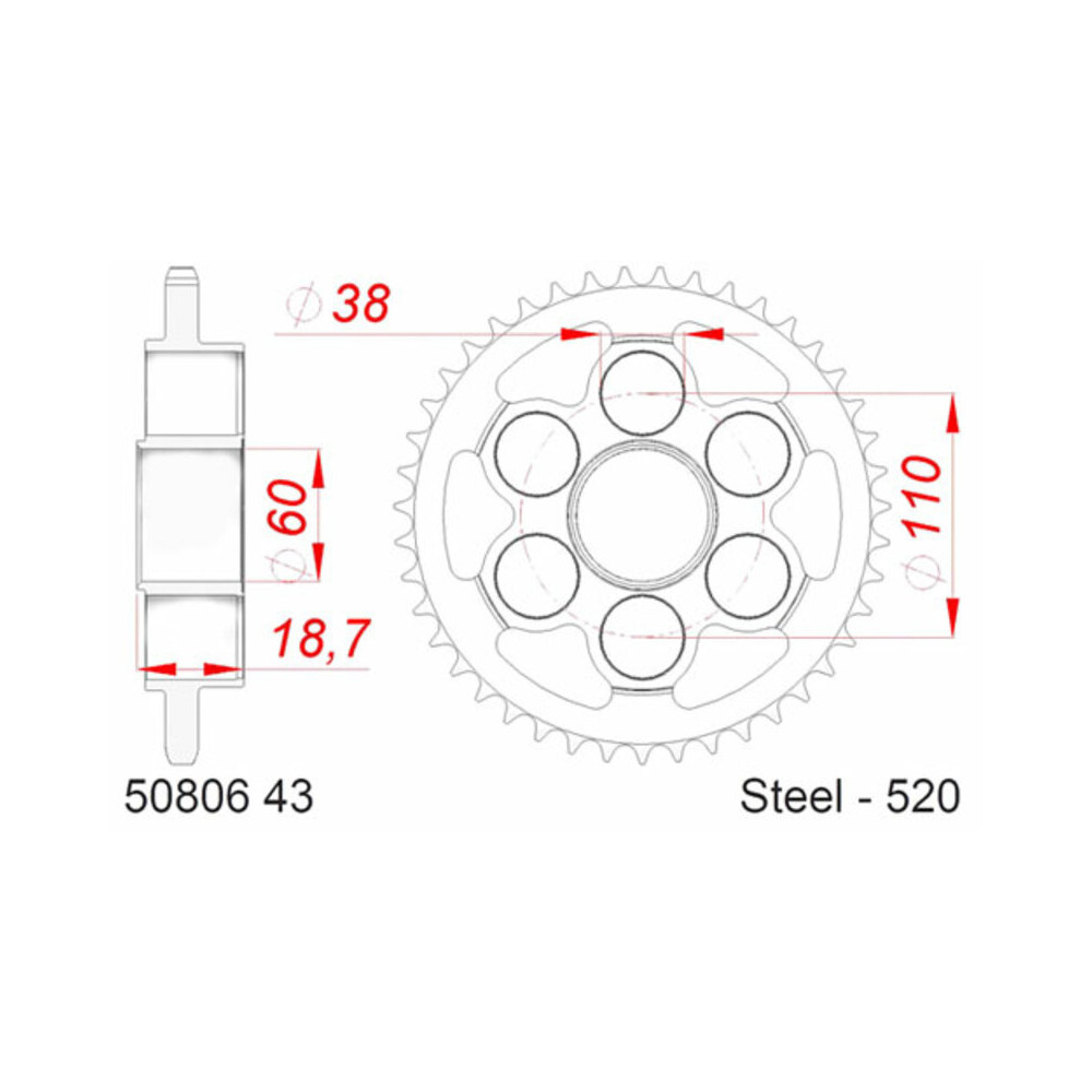 Couronne AFAM acier standard 50806 - 520