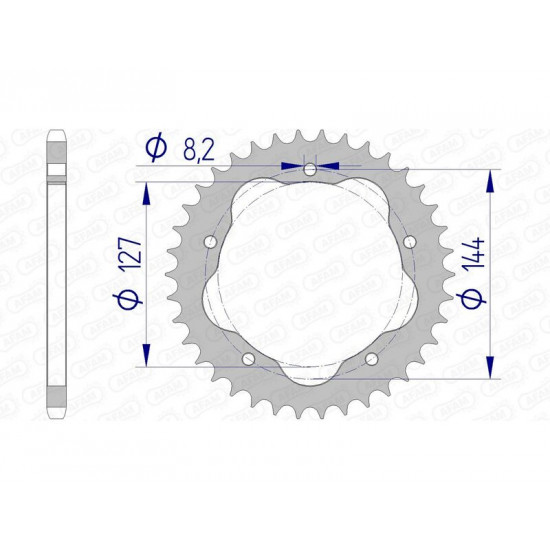 Couronne AFAM aluminium 51607 - 520