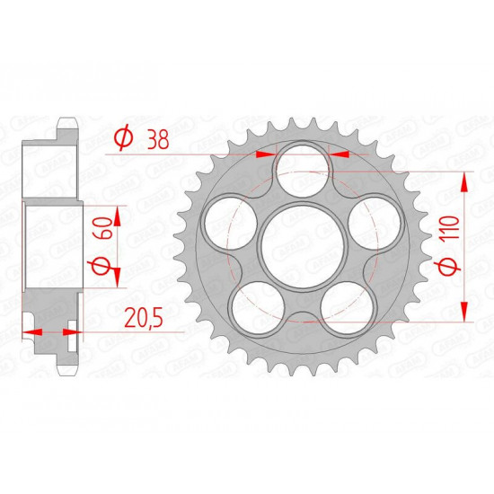 Couronne AFAM acier standard 50605 - 525