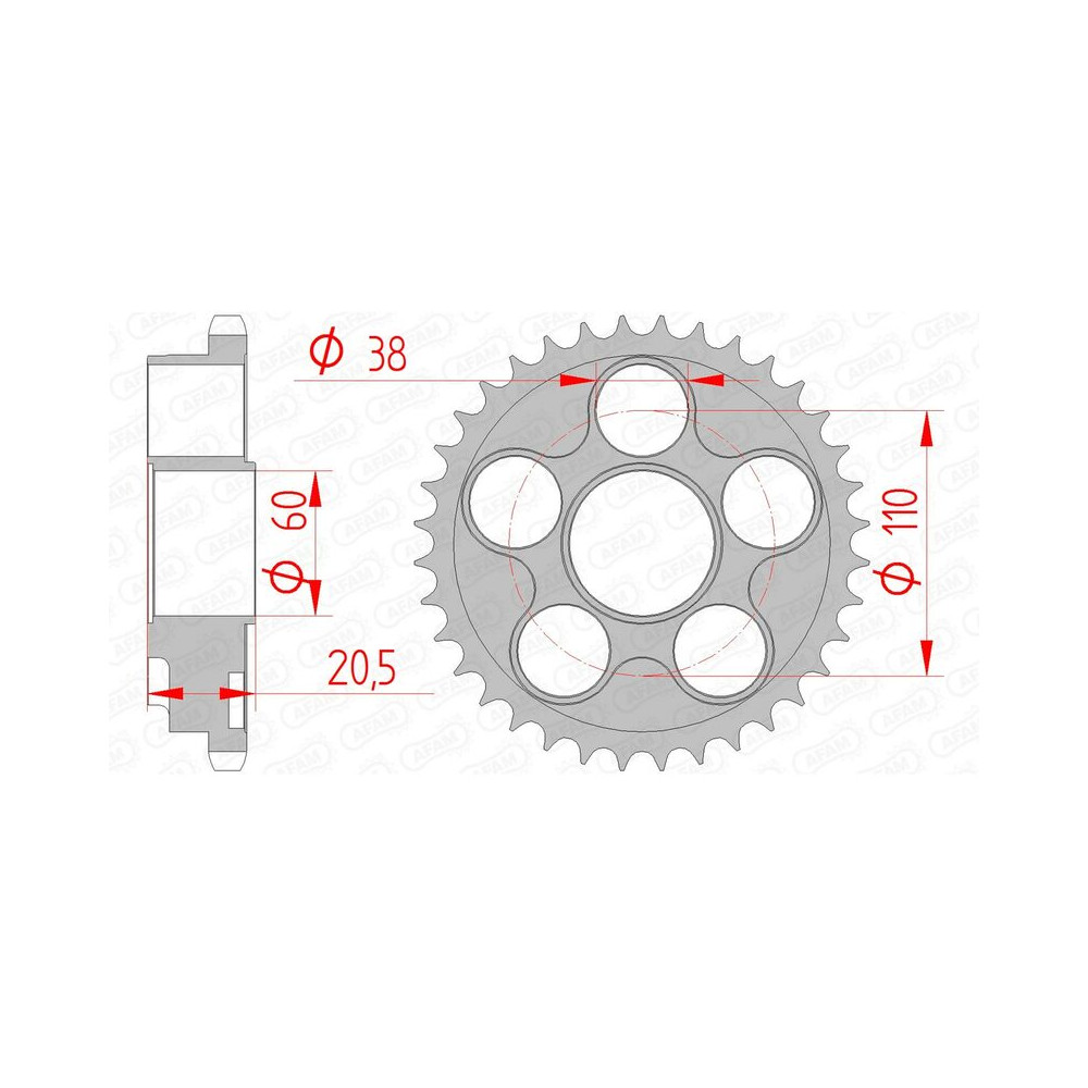 Couronne AFAM acier standard 50605 - 525