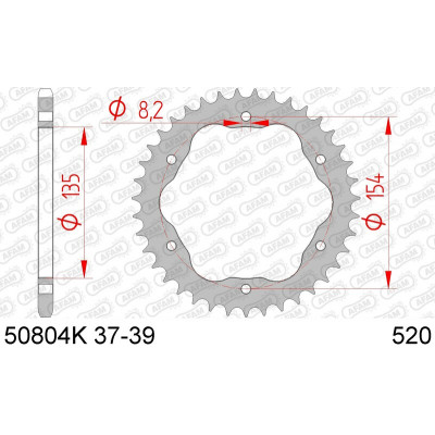 Couronne AFAM acier standard 50804K - 520