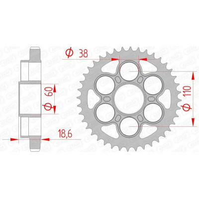 Couronne AFAM acier standard 50900 - 530