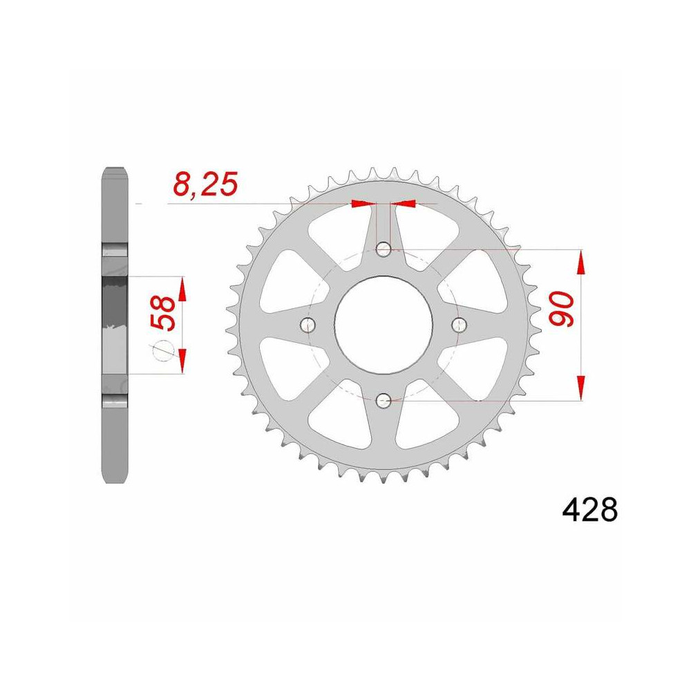 Couronne AFAM acier standard 14212 - 428