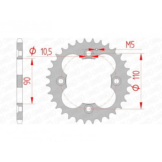 Couronne AFAM acier standard 92324 - 520