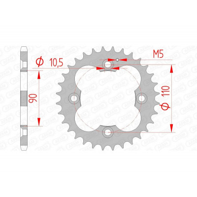 Couronne AFAM acier standard 92324 - 520