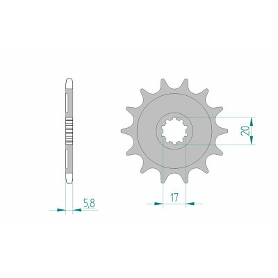 Pignon AFAM acier standard 24304 - 520