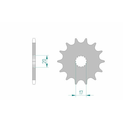 Pignon AFAM acier standard 21203 - 520