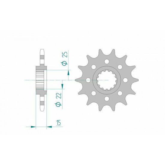 Pignon AFAM acier standard 24507 - 520