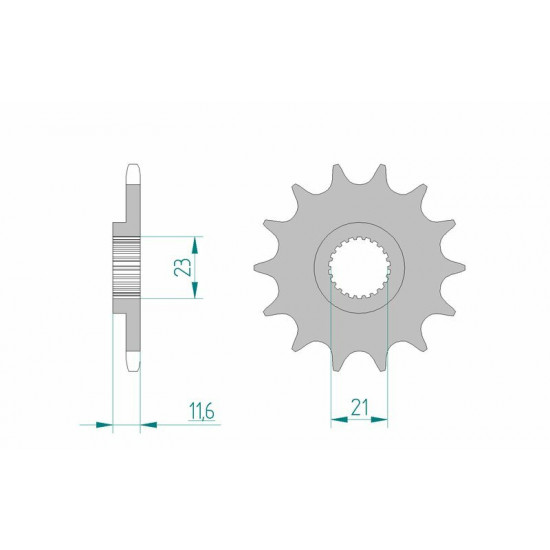 Pignon AFAM acier standard 21307 - 520