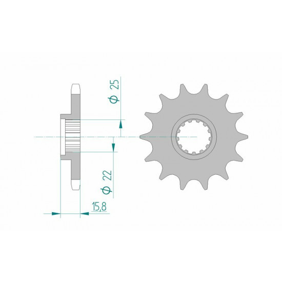 Pignon AFAM acier standard 24508 - 525