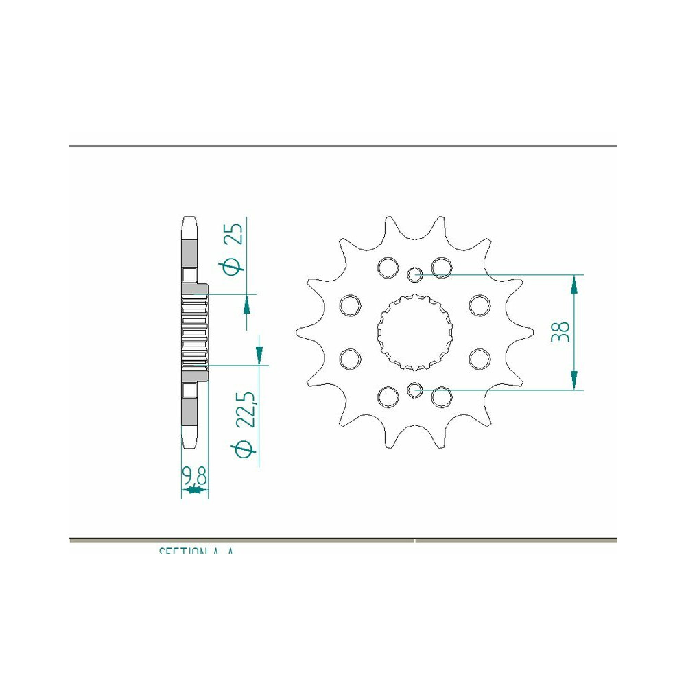 Pignon AFAM acier standard 166400 - 520