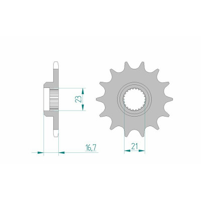 Pignon AFAM acier standard 21506 - 520